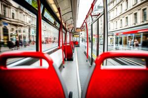 A view of a bus from inside photo