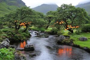 A river with a stream of water running through it photo