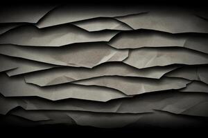 Crumpled paper background with black and white lines photo