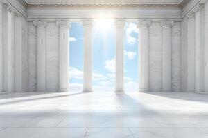 A large room with columns and pillars photo