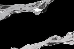 Chrome elements intertwine and flow smoothly across a deep black backdrop, creating an artistic display that emphasizes depth and movement, inviting viewers into a dynamic visual experience photo