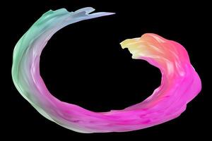 Colorful, abstract shapes flow smoothly against a black background, showcasing a mesmerizing gradient of hues. The 3D render invites contemplation and imaginative interpretation photo