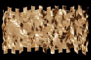 Golden flowing shapes intertwine gracefully on a black backdrop, showcasing an abstract composition. This 3D rendering highlights fluidity and dynamic movement through its elaborate design photo
