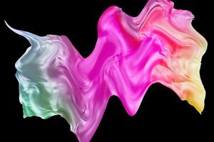 Colorful, flowing shapes create a dynamic and engaging composition, showcasing a gradient of hues blending seamlessly on a dark backdrop. The design evokes a sense of movement and energy photo