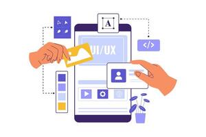 Flat Illustration of UI UX Design Elements for Mobile Interface vector