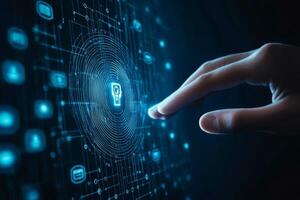 Secure online access with two-factor authentication using biometric fingerprint technology in modern digital banking photo