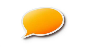 A stylish paper speech bubble isolated on a white background for creative communication and design projects photo