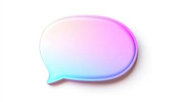 Blank paper speech bubble on a white background suitable for customizable chat stickers and dialogue applications photo