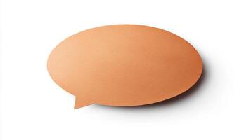 A blank paper speech bubble isolated on a white background ideal for dialogue, captions, and comment designs for various projects photo