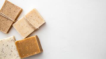 Craft paper mockup featuring organic soaps on a white background, highlighting zero waste for small businesses photo