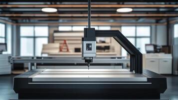 Modern CNC machine in a well-lit workshop designed for precision cutting and shaping materials in various projects photo