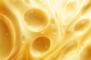 Fresh yellow cheese background showcasing a distinctive texture with large holes, creating a unique visual appeal photo
