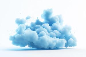 A lovely 3D rendering of a soft blue cloud floating against a light background, creating a serene and calming atmosphere photo