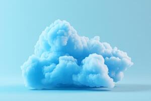A serene blue cloud floating against a pastel sky, creating a calming and dreamy atmosphere in a digital art setting photo