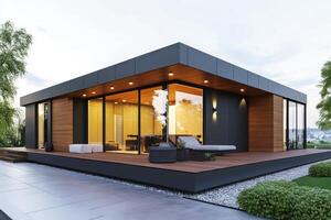 Inside a modern modular home production facility showcasing innovative design and efficient building techniques for residential units photo