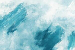 Aqua abstract brush strokes on a light canvas creating textured patterns in an artistic display photo