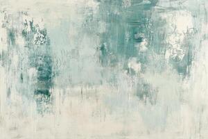 Aqua abstract brush marks on light canvas create a serene atmosphere with oil texture evident in the artwork's composition and colors photo