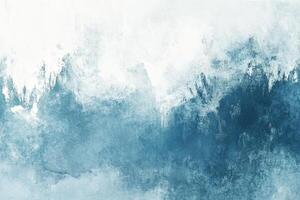 Aqua abstract brush marks create a textured landscape on a light canvas with oil paint in a serene artistic expression photo