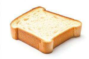 A single slice of toasted bread isolated on a white background highlighting its golden edges and soft texture, perfect for breakfast any time of day photo