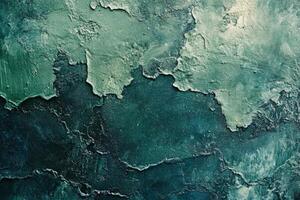 A textured green chalkboard surface with rubbed-out areas creating a unique pattern, commonly found in classrooms or creative spaces photo