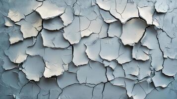 Cracked gray wall texture with peeling paint showcasing intricate patterns in a weathered design photo