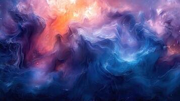 Cosmic Nebula swirling colors, vibrant space, background stars, for science fiction art photo