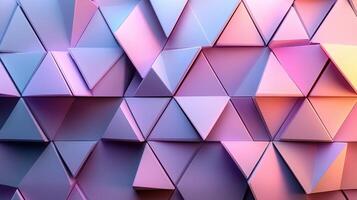 Abstract pastel triangle wall, geometric background, modern design, website banner photo