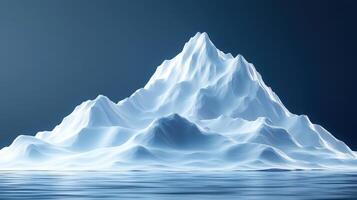 Majestic iceberg, ocean backdrop, glacial peak, climate change illustration photo