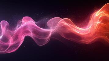 Abstract glowing wave, dark background, energy, design photo