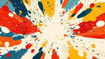 Colorful paint explosion, radial burst, bright background, abstract art, design photo