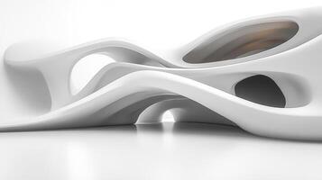 Abstract white building design, interior view, architectural rendering, modern background, for design websites photo