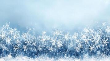 Winter snowflakes background, frosty scene, holiday design photo