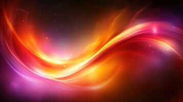 Abstract fiery wave, dark background, energy, design photo