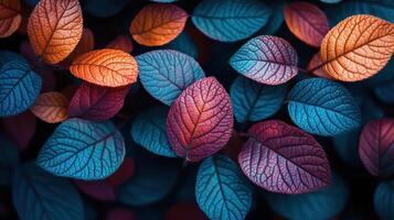 Autumn leaves, vibrant colors, close-up, nature background, website design photo