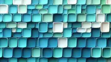 Abstract blue square wave pattern background photo