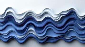 Abstract blue wave background, paper design, modern art, website banner photo