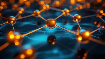 Network nodes glowing, abstract tech background, connection concept, website header photo
