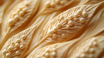 Elegant pearl leaf design, close-up texture photo