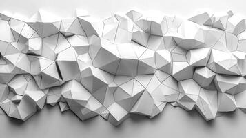 Abstract white geometric texture, 3D render, wall background, design element photo