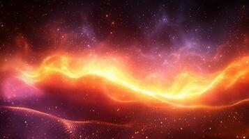 Fiery nebula wave, cosmic landscape, space background, abstract art, website banner photo