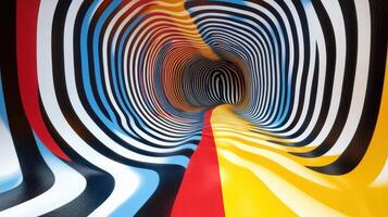 Colorful striped tunnel abstract art background photo