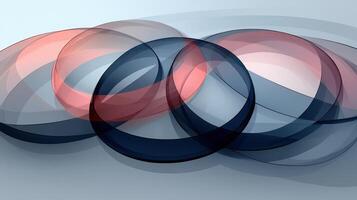 Abstract rings, flowing design, gray background, website banner photo