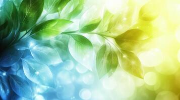 Spring leaves, vibrant colors, bokeh background, nature wallpaper photo