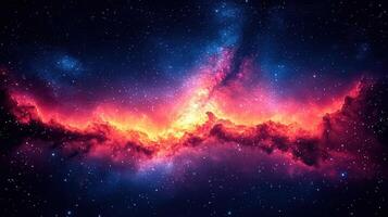 Cosmic Nebula Fiery clouds in space, stellar background, astronomy photo