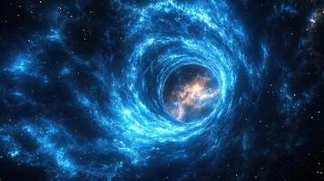 Cosmic vortex nebula swirling space background photo