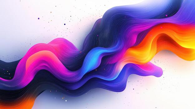 Abstract colorful fluid wave design, white background, website banner photo