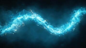Blue energy wave, dark background, abstract art, website design photo