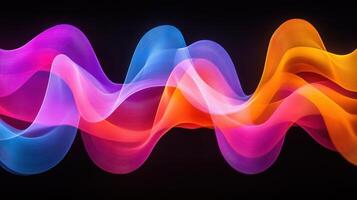 Colorful abstract waves flowing, dark background, digital art, website banner photo