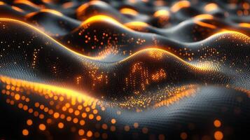 Abstract glowing data waves, digital landscape, tech background, website banner photo