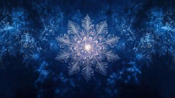Intricate snowflake winter background, holiday design photo